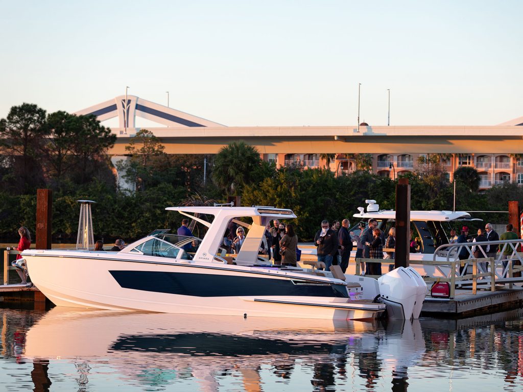 Yachts from Marine Max at the Westshore Marina District Jazz Stroll Event