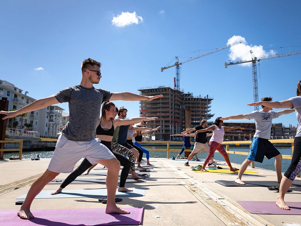 Yoga on the Westshore Marina District Promenade