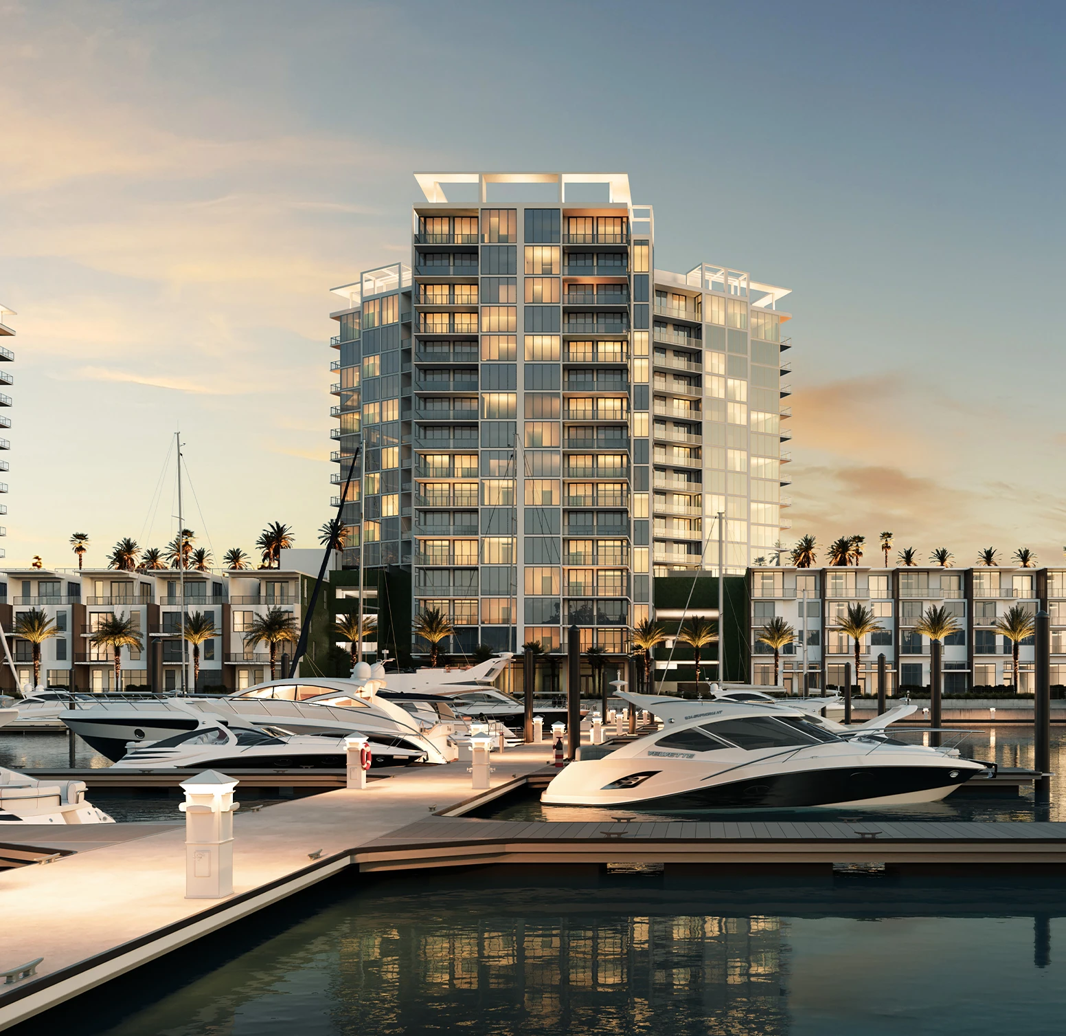 Exterior of the Luna at Marina Pointe