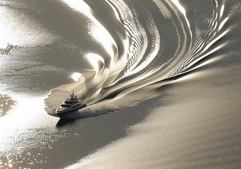 boat on gold water