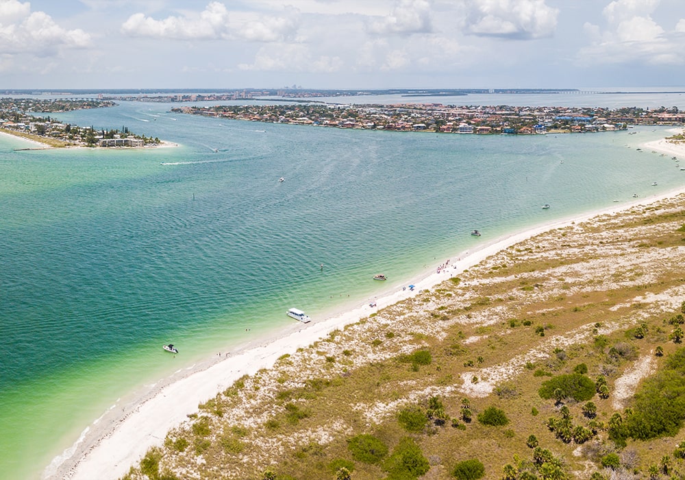 aerial of the intracoastal at Tampa Bay